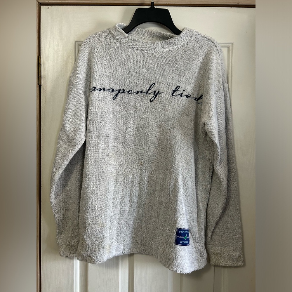 Properly tied sweatshirt